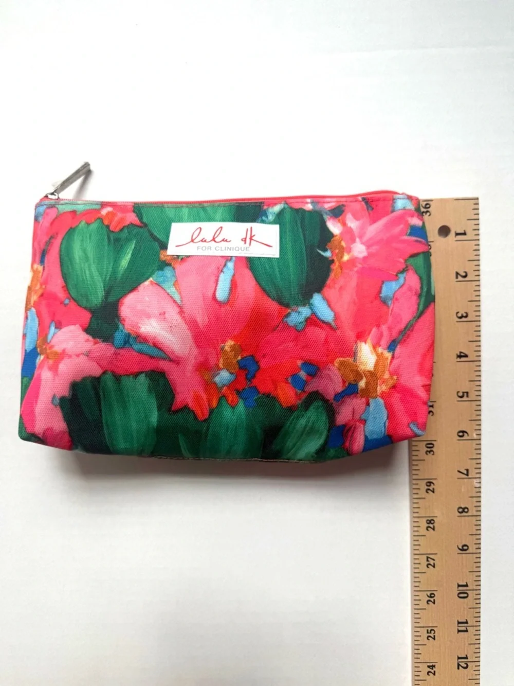 Clinique x Lulu DK Autumn 2015 Limited Edition Cosmetic Bag Floral Pink Green